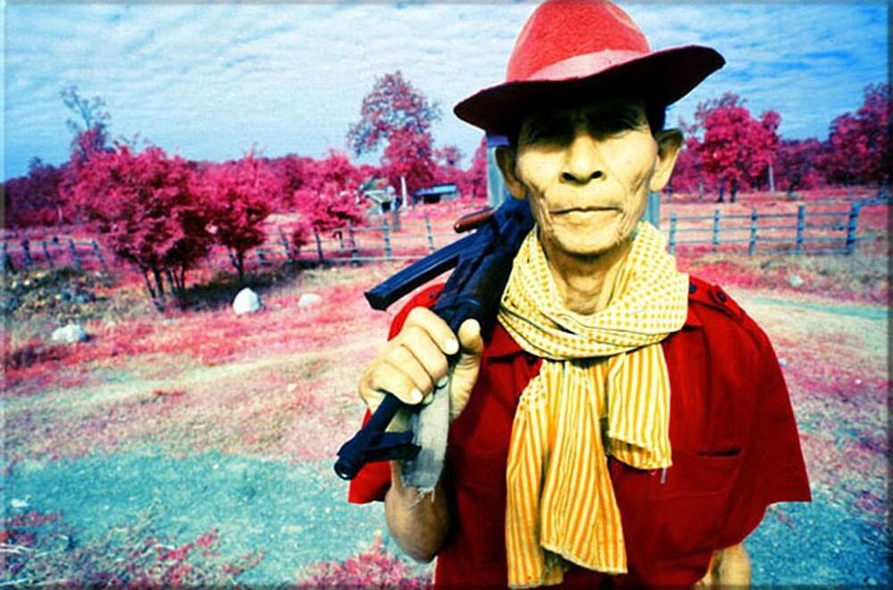 Man with AK-47, Colour Infrared Film, Ratanakiri, 1999